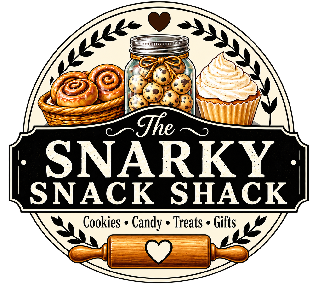 The Snarky Snack Shack logo